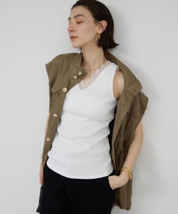 GALLARDAGALANTE(ガリャルダガランテ) Vレースリブタンク