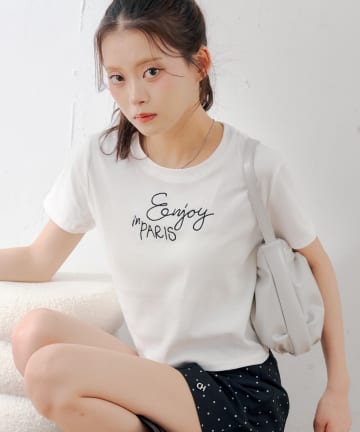 Chico(チコ) ロゴ刺繍チビT