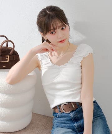 Chico(チコ) フリルギャザータンクトップ