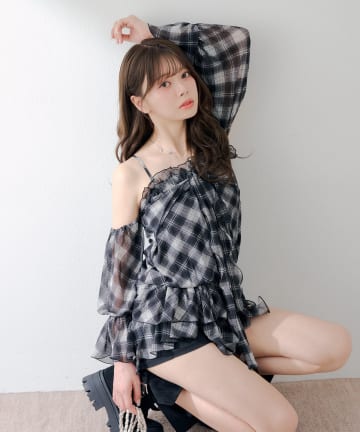 Chico(チコ) ドロップデザインオフショルチュニック