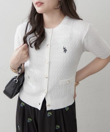 Remind me and forever(リマインドミーアンドフォーエバー) 【U.S. POLO ASSN. ×RMAF】ケーブル半袖カーディガン