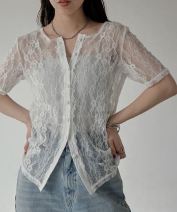 COLONY 2139(コロニー トゥーワンスリーナイン) ストレッチレースカーディガン