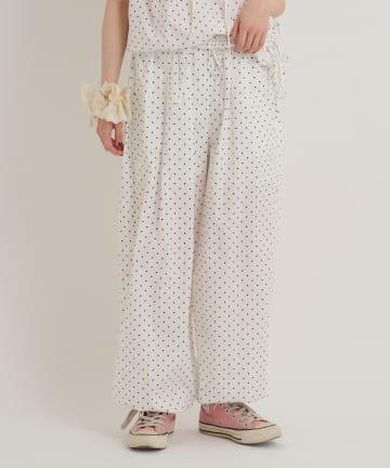 w closet(ダブルクローゼット) 【セットアップ対応/ドット/無地】ドロストトパンツ