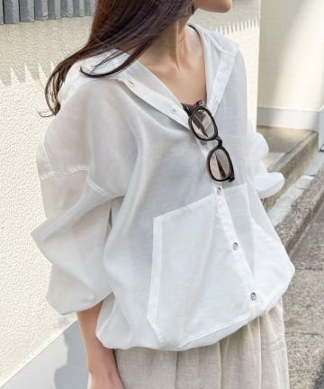 FREDY & GLOSTER(フレディ アンド グロスター) 【大人気リバイバル】シアーフーディシャツブルゾン