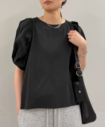 レディース　loungedress Vネック　ブラウス　シャツ　ブラック　F Loungedress（ラウンジドレス） ブラウス シャツ ダブルクロスV