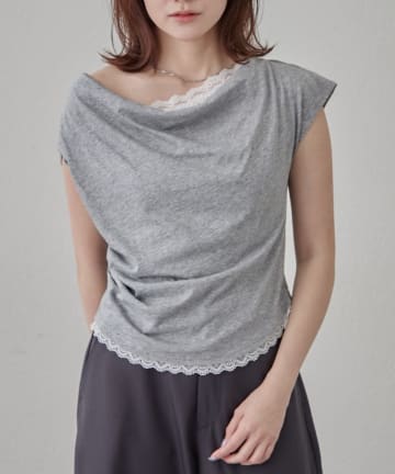 mline(エムライン) [mline]オフショルレースフレンチT