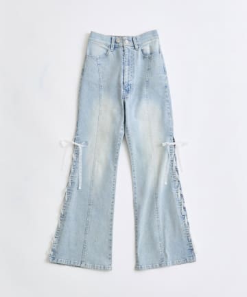 OLIVE des OLIVE(オリーブ デ オリーブ) サイドレースアップストレッチフレアパンツ