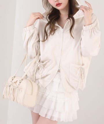 NICE CLAUP / OLIVE des OLIVE OUTLET(ナイスクラップ  / オリーブ デ オリーブ アウトレット) 【one after another】リボンブルゾン