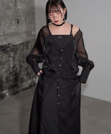 Remind me and forever(リマインドミーアンドフォーエバー) 【Mavie..7】《2SET》キャミワンピ+シアーワンピ