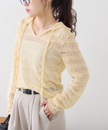 CIAOPANIC TYPY(チャオパニックティピー) 襟付きレーススキッパートップス