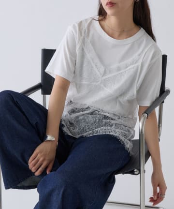 COLONY 2139(コロニー トゥーワンスリーナイン) 【WEB限定】レースキャミ付きTシャツ