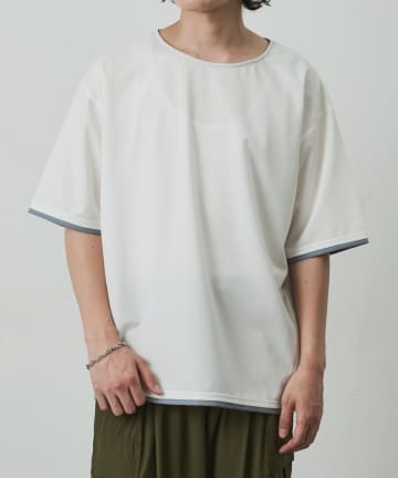 COLONY 2139(コロニー トゥーワンスリーナイン) メッシュポンチラウンドヘムレイヤーTEE