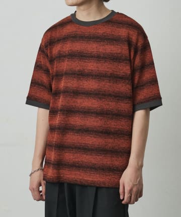COLONY 2139(コロニー トゥーワンスリーナイン) 粗編みカットボーダーTEE