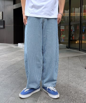 CIAOPANIC(チャオパニック) ストライプカーブデニムパンツ