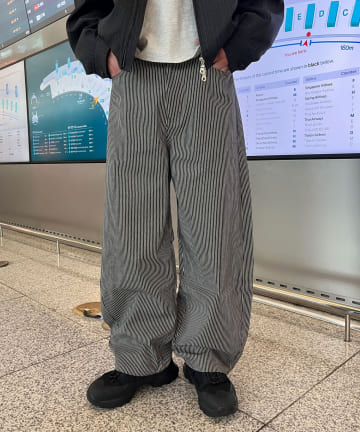 CIAOPANIC(チャオパニック) ストライプカーブデニムパンツ