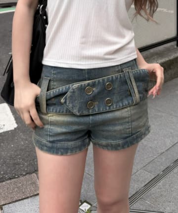 RAY CASSIN(レイカズン) 太ベルトマイクロショートパンツ