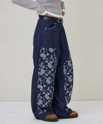 OUTLET(アウトレット) 【WHO'S WHO gallery】ペイズリーダブルニーデニム