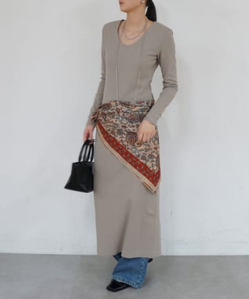 OUTLET(アウトレット) 【Loungedress】パワショルカットワンピース