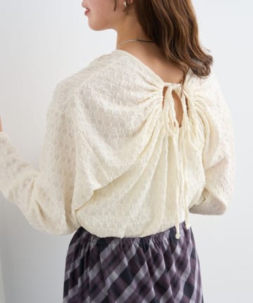 OUTLET(アウトレット) 【Kastane】B バックリボンカットソートップス