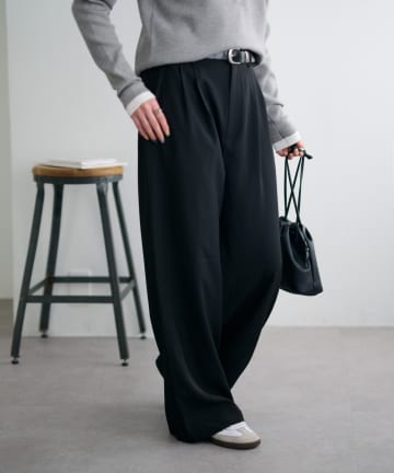 OUTLET(アウトレット) 【Discoat】【Enlude】サイドベルト付きワイドパンツ