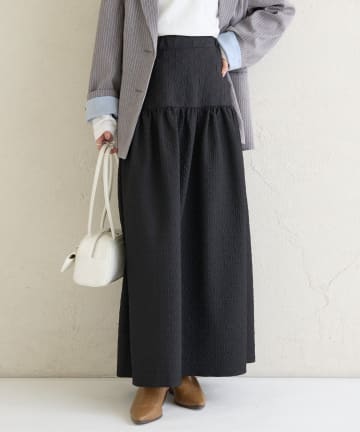 OUTLET(アウトレット) 【mystic】エンボスギャザースカート