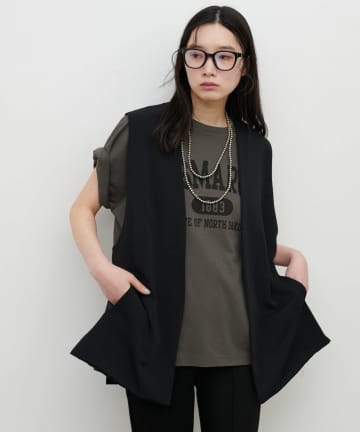 NICE CLAUP / OLIVE des OLIVE OUTLET(ナイスクラップ  / オリーブ デ オリーブ アウトレット) 【LARUTA】ツイルミドル丈ジレ