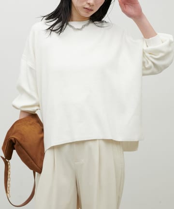 NICE CLAUP / OLIVE des OLIVE OUTLET(ナイスクラップ  / オリーブ デ オリーブ アウトレット) 【LARUTA】スエットライクミラノリブニットプルオーバー