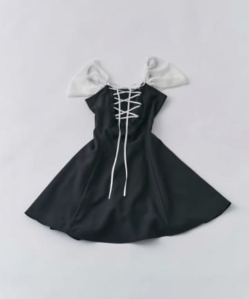 Belle Charme(ベルシャルム) Back Ribbon Flare Cami Onepiece