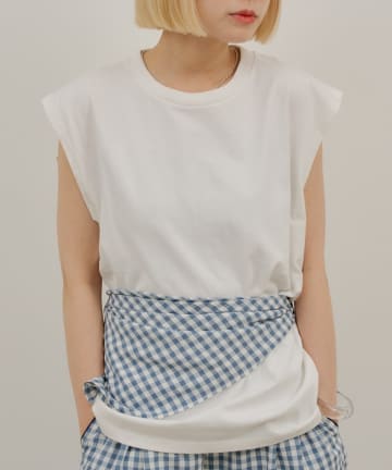 Kastane(カスタネ) 【WHIMSIC】SCREEN STARS ガーメントダイスリーブレスTシャツ
