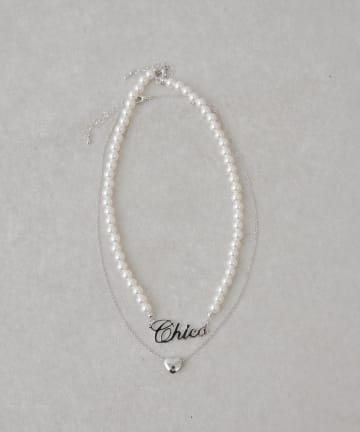 Chico(チコ) ロゴパール+ハートネックレスセット