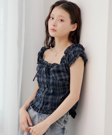 Chico(チコ) パフスリーブギャザーブラウス