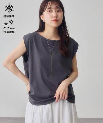 DISCOAT(ディスコート) 【接触冷感/抗菌防臭】コットンタックフレンチTシャツ