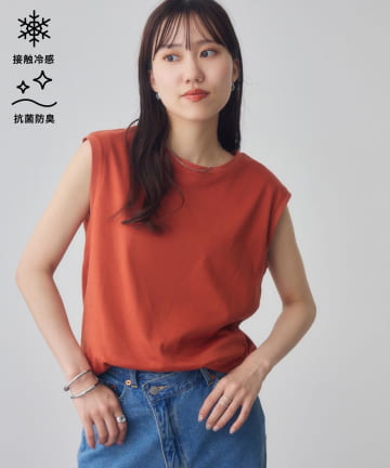 DISCOAT(ディスコート) 【接触冷感/抗菌防臭】コットンノースリTシャツ