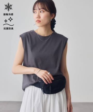 DISCOAT(ディスコート) 【接触冷感/抗菌防臭】コットンノースリTシャツ