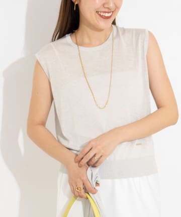 NOLLEY'S(ノーリーズ) 《手洗い可能/アンサンブル対応》ラメノースリーブプルオーバー