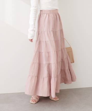 NICE CLAUP / OLIVE des OLIVE OUTLET(ナイスクラップ  / オリーブ デ オリーブ アウトレット) 【natural couture】サテンティアードスカート