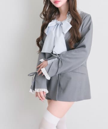 NICE CLAUP / OLIVE des OLIVE OUTLET(ナイスクラップ  / オリーブ デ オリーブ アウトレット) 【OLIVE des OLIVE】レース衿ゆるたぽテーラードジャケット