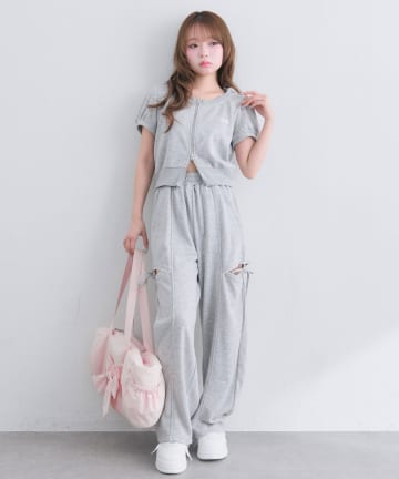 OLIVE des OLIVE(オリーブ デ オリーブ) サイドスリットバレルレッグパンツ