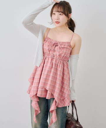 NICE CLAUP / OLIVE des OLIVE OUTLET(ナイスクラップ  / オリーブ デ オリーブ アウトレット) 【continuer】レースアップキャミチュニック