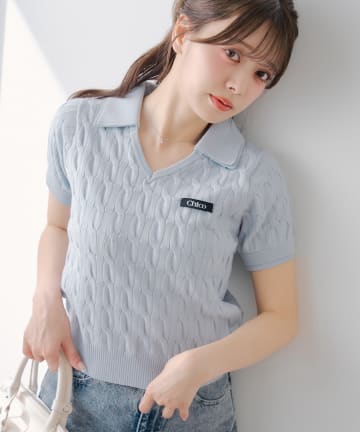 Chico(チコ) 裾レイヤードポロニット