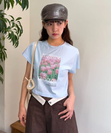 w closet(ダブルクローゼット) 【新色SAX登場！】チューリップTシャツ　夏服