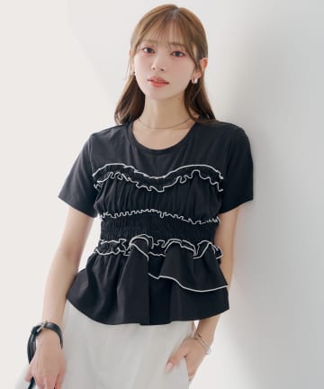 Chico(チコ) 【SALON by Chico】シャーリングベアデザインT