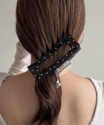 Lattice(ラティス) 【チャーム付き】ドットスクエアクリップ