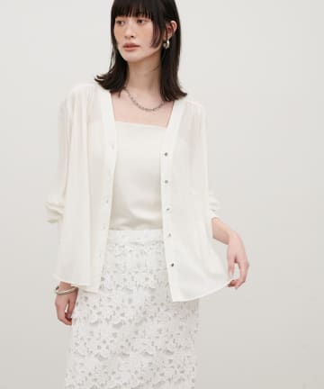 LARUTA(ラルータ) 強撚シアーシャツカーデ