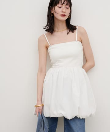 LARUTA(ラルータ) ［Web限定］カップ付き異素材バルーンキャミ