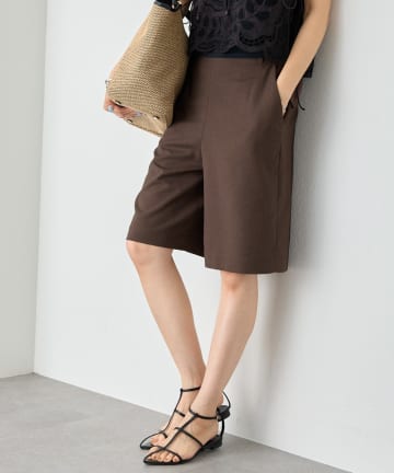 RIVE DROITE(リヴドロワ) 予約【接触冷感】リネンライクハーフパンツ / 6月中旬お届け予定