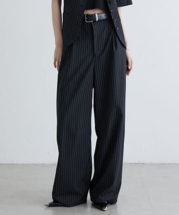 Lui's(ルイス) ストライプストレートカーブスラックス