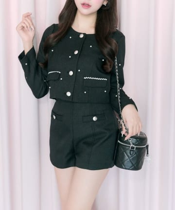 NICE CLAUP / OLIVE des OLIVE OUTLET(ナイスクラップ  / オリーブ デ オリーブ アウトレット) 【Belle Charme】パールツイードジャケット