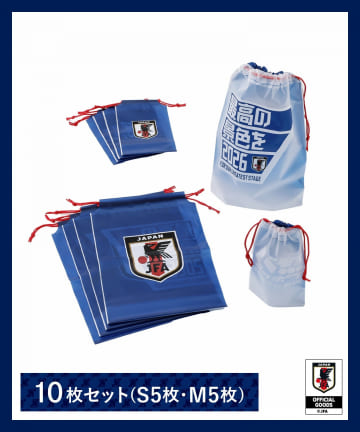 3COINS(スリーコインズ) LOGO半透明巾着サッカー日本代表ver.