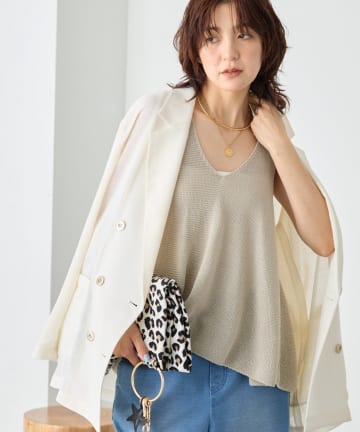 RIVE DROITE(リヴドロワ) 予約【涼感素材】ペーパーヤーンAラインニットタンク / 6月上旬お届け予定